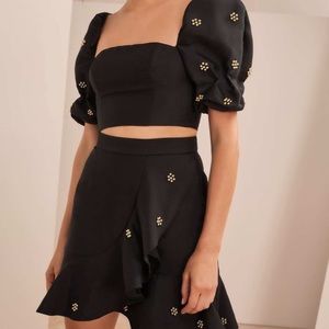 KEEPSAKE The Label XS Starlight Top Skirt Set Black